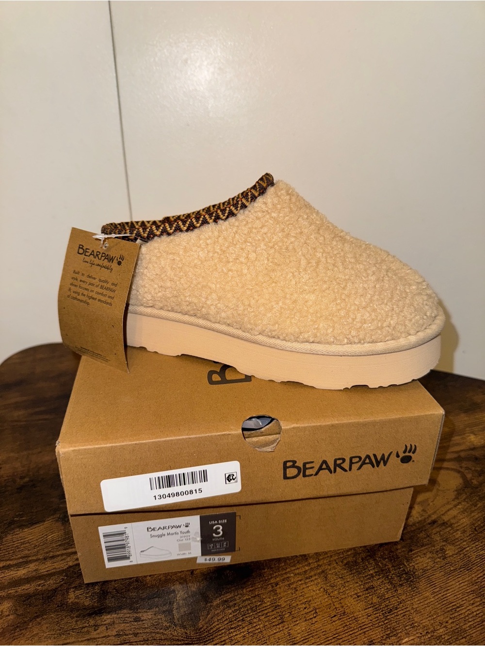 Bearpaw martis kids slip on boots sz 3